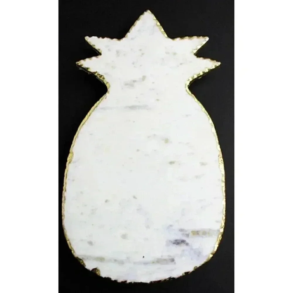 New White Marble W/ Gold Entertaining Hors D’oeuvres Serving Cheese Board Tray